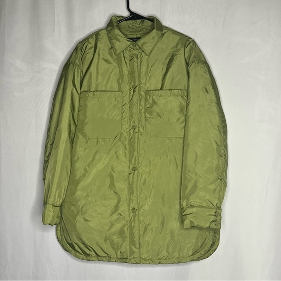 Forever 21 Lightweight Winter Jacket Dolphin Hem Pockets Green Size Medium - Picture 4 of 16